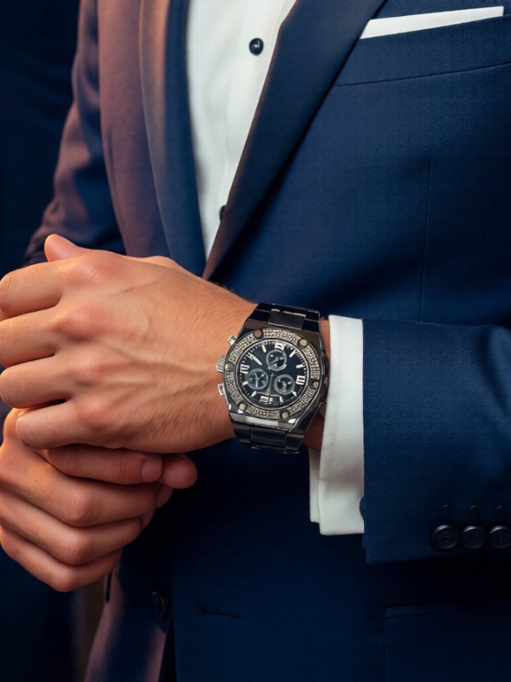 Swiss Legend SL20151-BB-11 Throttle Diamonds Chronograph Watch